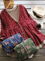 Floral Fake Two Pieces Women Coats