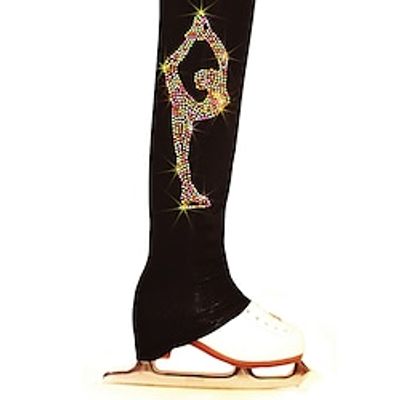 Figure Skating Pants Women's Girls' Ice Skating Bottoms Black Stretchy Training Competition Skating Wear Thermal Warm Crystal  Rhinestone Ice Skating Figure Skating Lightinthebox