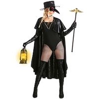 Plague Doctor Retro Vintage Punk  Gothic Medieval 17th Century Dress Mask Outfits Women's Costume Vintage Cosplay Party Halloween Carnival Long Sleeve Leotard / Onesie Masquerade / Gloves / Cloak miniinthebox - thumbnail
