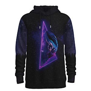 Men's Pullover Hoodie Sweatshirt Galaxy Graphic 3D Hooded Daily 3D Print 3D Print Casual Hoodies Sweatshirts  Long Sleeve Black miniinthebox