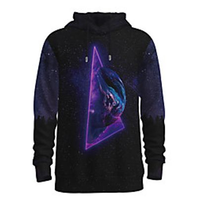 Men's Pullover Hoodie Sweatshirt Galaxy Graphic 3D Hooded Daily 3D Print 3D Print Casual Hoodies Sweatshirts  Long Sleeve Black miniinthebox