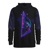 Men's Pullover Hoodie Sweatshirt Galaxy Graphic 3D Hooded Daily 3D Print 3D Print Casual Hoodies Sweatshirts  Long Sleeve Black miniinthebox - thumbnail