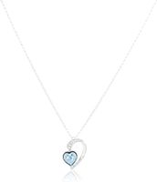 Swarovski Elements 18K White Gold Plated Necklace encrusted with Blue Swarovski Crystals, SWR-440