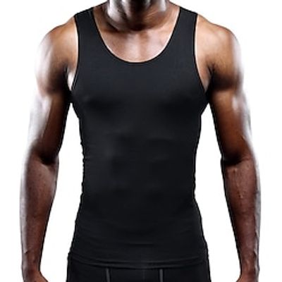 Men's Gym Shirt Compression Tank Fitness Tank Men Tops Crew Neck Sleeveless Sports  Outdoor Vacation Going out Casual Daily Gym Quick dry Breathable Soft Plain Black White Activewear Fashion Sport Lightinthebox