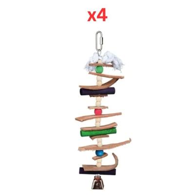 Trixie Wooden Toy With Leather And Pearls For Birds - Multicolor 28cm (Pack Of 4)