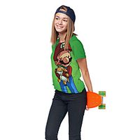 Kids Girls' T shirt Tee Short Sleeve 3D Print Cartoon Unisex Print Green Children Tops Summer Active Daily Wear Halloween Regular Fit 3-12 Years miniinthebox - thumbnail