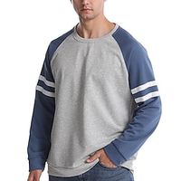Men's Sweatshirt White Red Dark Gray Gray Crew Neck Color Block Patchwork Sports  Outdoor Daily Holiday Streetwear Basic Casual Spring   Fall Clothing Apparel Hoodies Sweatshirts  Lightinthebox - thumbnail