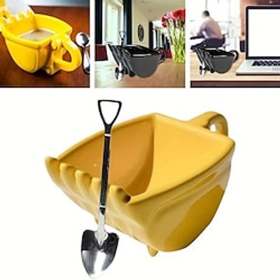 Excavator Bucket Coffee Mug, 330ml Creative Construction Machine Excavator Bucket Cup With Digger Spoon, Gift For Lover Or Father, Christmas Gift Xmas Gift Lightinthebox