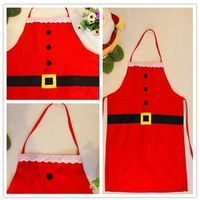 Red Christmas Snowman Apron Adult Pinafore Kitchen Cooking Aprons