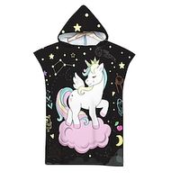 1PCS Unicorn Wear Bath Towel Beach Towel Cape Seaside Dressing Bathrobe Print Hooded Bath Towel,Beach Towels for Kids Lightinthebox - thumbnail