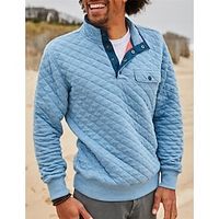 Men's Sweatshirt Blue Standing Collar Plain Sports  Outdoor Daily Holiday Streetwear Basic Casual Fall  Winter Clothing Apparel Hoodies Sweatshirts  Lightinthebox - thumbnail