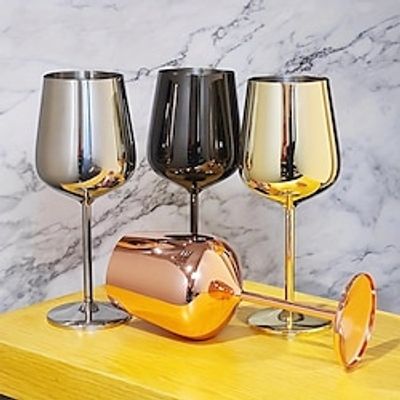 1pc Stainless Steel Wine Glass, Champagne Glass, Whiskey Glass, Creative Metal Goblet Red Wine Glass, Barrel-Type Drop-Resistant, Bar Drinking Utensil Lightinthebox