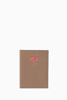 Flamingo Print Passport Cover in Leather - thumbnail