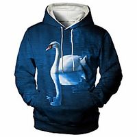 Men's Pullover Hoodie Sweatshirt Graphic Animal Casual Daily Weekend 3D Print Casual Hoodies Sweatshirts  Blue miniinthebox - thumbnail