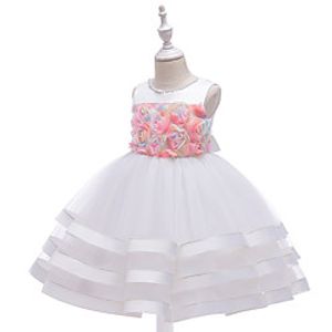 Princess Dress Party Costume Flower Girl Dress Girls' Movie Cosplay Christmas New Year's White Purple Blue Dress Christmas Halloween Children's Day Polyester / Cotton miniinthebox