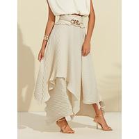 Pleated Belted Maxi Skirt