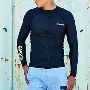 Men's Rash Guard UV Sun Protection UPF50 Breathable Long Sleeve Sun Shirt Swimming Surfing Beach Water Sports Solid Colored Autumn / Fall Spring Summer / Stretchy / Quick Dry / Lightweight miniinthebox