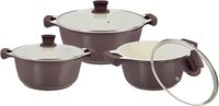 Prestige Cast Aluminium Ceramic Non Stick Cookware Set 6 Piece Purple - PR80955