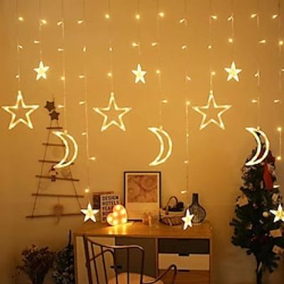 Curtain Light 138 LED Starry Sky Remote Control Curtain Light Suitable for Valentine's Day Christmas Wedding Bedroom Party Birthday Decoration miniinthebox