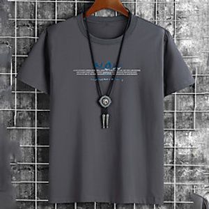 Men's Unisex Tee T shirt Hot Stamping Graphic Prints Letter Plus Size Print Short Sleeve Casual Tops Cotton Basic Fashion Designer Big and Tall White Black Khaki Lightinthebox