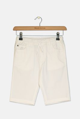 Kids Boy Plain Five Pocket Short  White