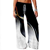 Women's Basic Soft Comfort Daily Home Chinos Pants Landscape Sunset Full Length Elastic Drawstring Design Print Black Blue Purple Red Yellow Lightinthebox - thumbnail