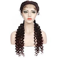 Twin Curl Tails Lace Front Wig Braid Curly Ends Braids Middle Part Japan-made Synthetic Wig with Baby Hair Blonde Braid Wigs 28 Inch Lightinthebox - thumbnail