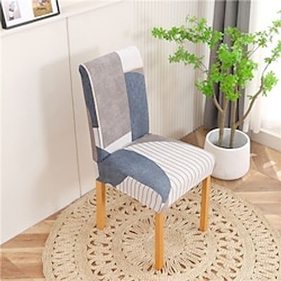 Dining Chair Cover Stretch Chair Seat Slipcover Suede Water Repellent Soft Plain Solid Color Durable Washable Furniture Protector For Dining Room Party Lightinthebox