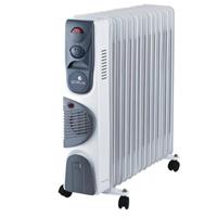 Gratus 13 Fins Oil Heater 2900W - With 3 Settings, Turbo Fan, Thermostat Control, Tip-Over Protection, Pressure Tested, 1-Year Warranty White, Model- GHT1329ATB