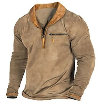 Men's T shirt Tee Quarter Zip Tee Tee Top Long Sleeve Shirt Color Block Lapel Street Vacation Long Sleeve Patchwork Zipper Clothing Apparel Vintage Designer Basic Lightinthebox Men's T shirt Tee Quarter Zip Tee Tee Top Long Sleeve Shirt Color Block Lapel Street Vacation Long Sleeve Patchwork Zipper Clothing Apparel Vintage Designer Basic Lightinthebox