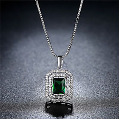 Choker Necklace Necklace Women's Geometrical Precious Artistic Natural Romantic Vintage Classic Cute Wedding Silver 45 cm Necklace Jewelry 1pc for Wedding Gift Daily Engagement Prom Square Lightinthebox