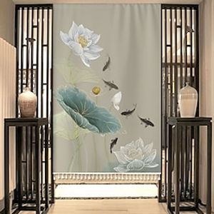 Japanese Noren Curtain Door Cover Doorway Curtain Panel Traditional Lotus Printed Door Tapestry Room Divider Curtains for Kitchen Sushi Bathroom Livingroom Bedroom miniinthebox