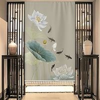 Japanese Noren Curtain Door Cover Doorway Curtain Panel Traditional Lotus Printed Door Tapestry Room Divider Curtains for Kitchen Sushi Bathroom Livingroom Bedroom miniinthebox