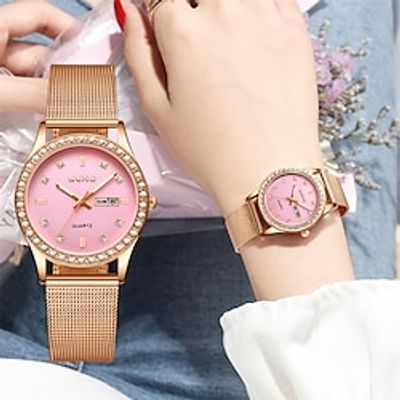 Women Quartz Watch Luxury Rhinestone Wristwatch Luminous Calendar Date World Time Stainless Steel Strap Watch Lightinthebox