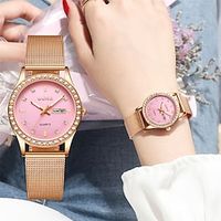 Women Quartz Watch Luxury Rhinestone Wristwatch Luminous Calendar Date World Time Stainless Steel Strap Watch Lightinthebox - thumbnail