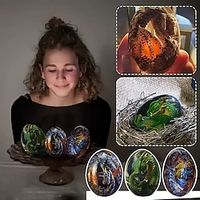 Lava Dragon Egg Resin Statue Ornamental Dinosaur Eggs Sculpture Crystal Gemstone Souvenir Home Decor Collection Kid Gift Toy miniinthebox - thumbnail