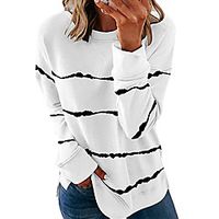 Women's Sweatshirt Pullover Stripe Crew Neck Stripes Sport Athleisure Sweatshirt Top Long Sleeve Warm Soft Oversized Comfortable Everyday Use Causal Exercising General Use / Winter miniinthebox - thumbnail