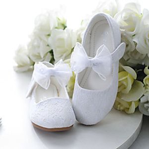 Girls' Flats Comfort Flower Girl Shoes Princess Shoes Lace Little Kids(4-7ys) Daily Party  Evening Pearl Flower White Pink Spring Summer Lightinthebox