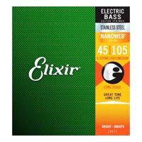 Elixir Bass Electric Guitar 4 Strings Nanoweb Stainless Steel - Light/Medium / Long Scale .045 - .105 - thumbnail