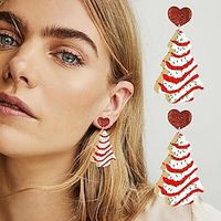 Christmas Tree Rainbow Koala Dinosaur Cactus Gingerbread Man Earrings Acrylic Christmas Earrings Lightinthebox - thumbnail