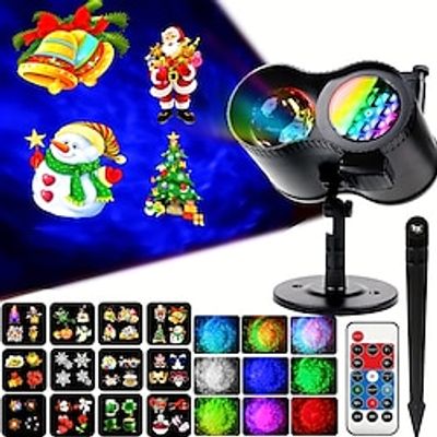 Halloween Christmas Projection Lights 2 In 1 Wave LED Waterproof Lights Indoor And Outdoor Projection Lights Projector with Water Wave Light Outdoor Indoor Lights Holiday Gifts For Friends miniinthebox