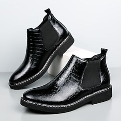 Men's Boots Chelsea Boots Dress Shoes Vintage Business Outdoor Daily PU Warm Comfortable Slip Resistant Booties  Ankle Boots Loafer Black Fall Winter Lightinthebox