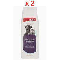 Bioline Glossy Coat Shampoo For Dogs and Cats 250ml (UAE Delivery Only) (Pack of 2)