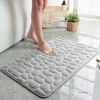 Memory Foam Bath Mat -Cobblestone Bathroom Rugs - Bathroom Floor Mat 16x24 Non Slip Absorbent Super Cozy Velvet Bathroom for Shower Tub Machine Washable Easy Dry Foot Cushioned Lightinthebox - thumbnail