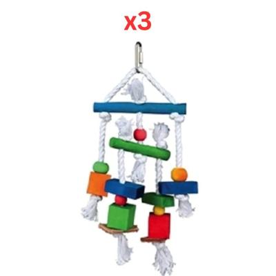 Trixie Colourful Wooden Toy On A Rope For Birds - Multicolor 24cm (Pack Of 3) Trixie Colourful Wooden Toy On A Rope For Birds - Multicolor 24cm (Pack Of 3)