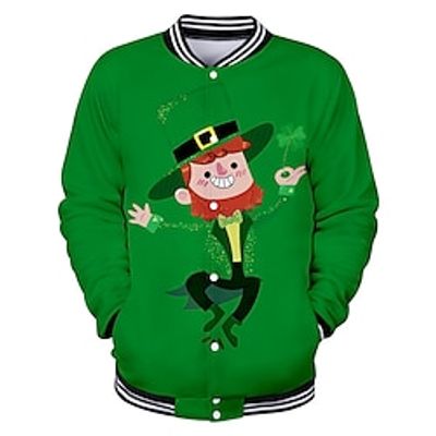3D Cartoon Sporty Casual Men's Jacket Casual Jacket St.Patrick's Day Vacation Spring Fall Stand Collar Long Sleeve Light Green Dark Green Green XS S M Polyester Jacket Lightinthebox 3D Cartoon Sporty Casual Men's Jacket Casual Jacket St.Patrick's Day Vacation Spring Fall Stand Collar Long Sleeve Light Green Dark Green Green XS S M Polyester Jacket Lightinthebox