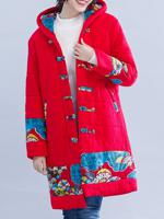 O-NEWE Vintage Printed Hooded Coat - thumbnail