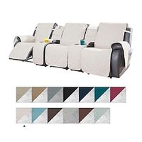 Loveseat Recliner Cover with Console, Sofa Cover Couch Towel Mat for 2 or 3 Seater Recliner, Non-Slip Reclining Slipcover for Pet with Elastic Straps miniinthebox - thumbnail