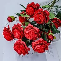 3 Heads Fake Peony Vases for Home Decoration Accessories Wedding Decorative Flowers Scrapbooking Garden miniinthebox - thumbnail