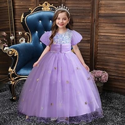 Kids Girls' Dress Party Dress Sequin Snowflake Ugly Short Sleeve Christmas Gifts Birthday Princess Sweet Polyester Mesh Summer Spring Fall 4-12 Years Pink Blue Purple Lightinthebox Kids Girls' Dress Party Dress Sequin Snowflake Ugly Short Sleeve Christmas Gifts Birthday Princess Sweet Polyester Mesh Summer Spring Fall 4-12 Years Pink Blue Purple Lightinthebox